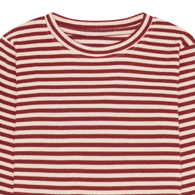 Okker Gokker  rib bluse - red stripe