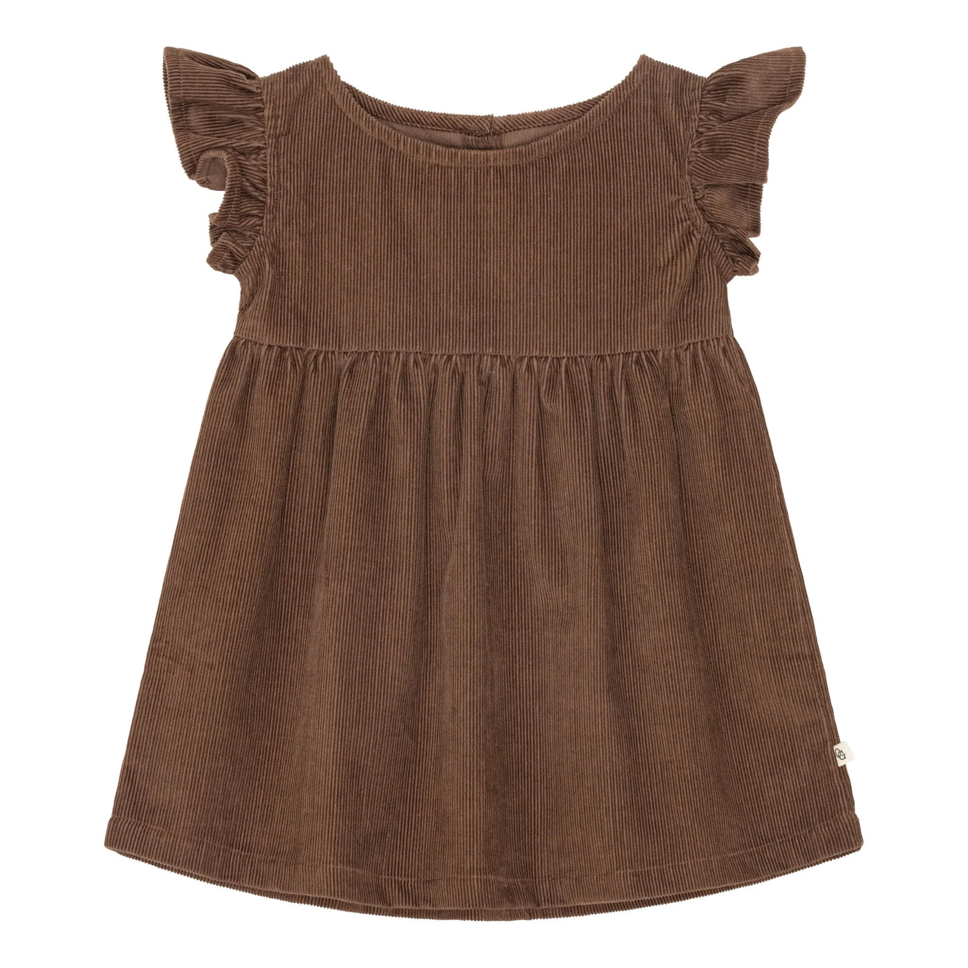 Okker Gokker  Fløjlskjole med flæser - chocolate brown