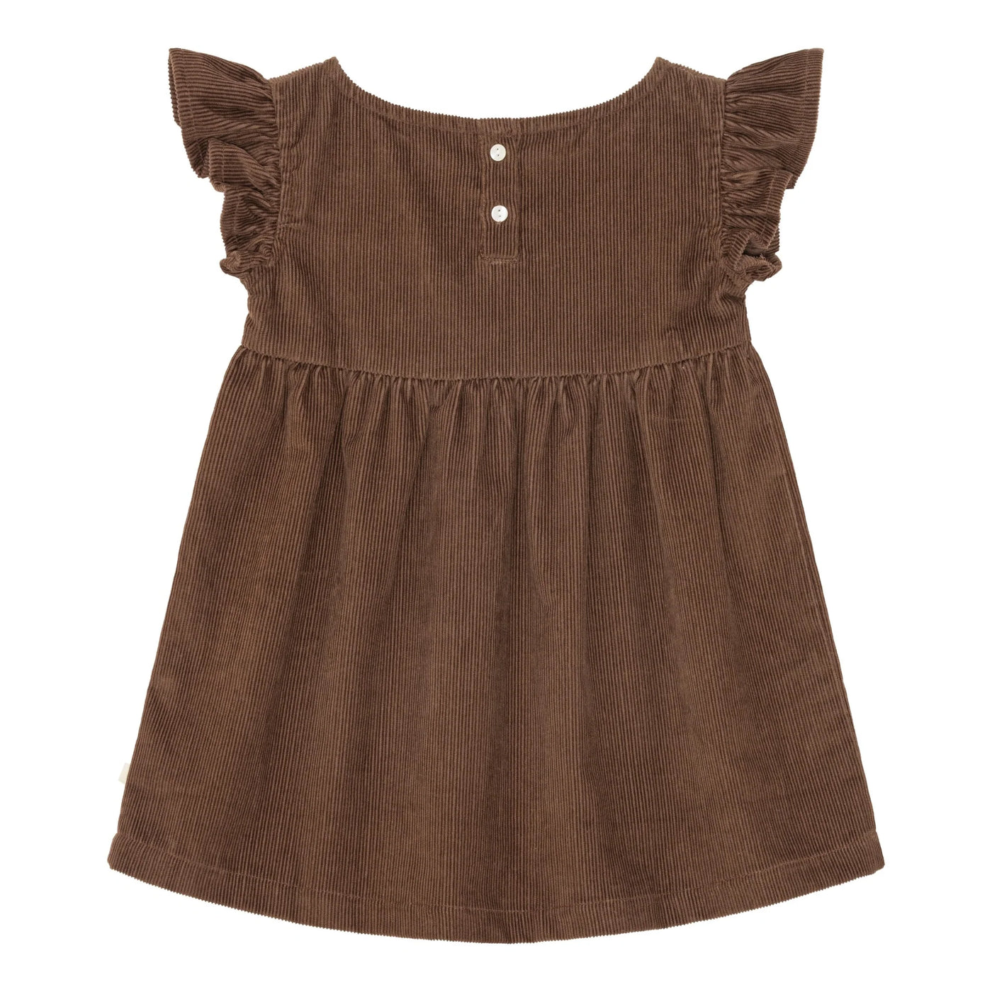 Okker Gokker  Fløjlskjole med flæser - chocolate brown