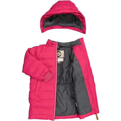 PU Puffer Frakke - Fuchsia Red