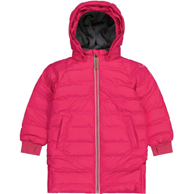 PU Puffer Frakke - Fuchsia Red