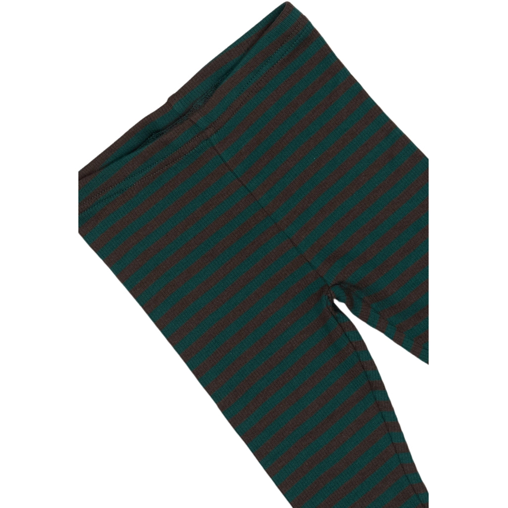 Petit Piao Leggings - Rib - Modal - Dark Sea/Coffe Bean