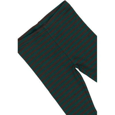 Petit Piao Leggings - Rib - Modal - Dark Sea/Coffe Bean