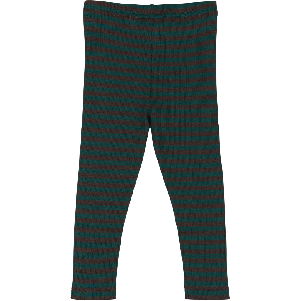 Petit Piao Leggings - Rib - Modal - Dark Sea/Coffe Bean