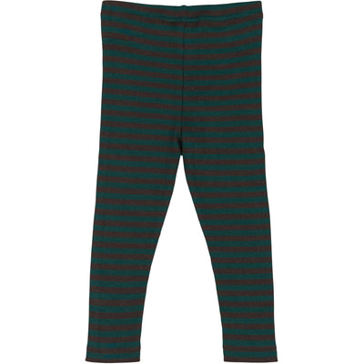 Petit Piao Leggings - Rib - Modal - Dark Sea/Coffe Bean