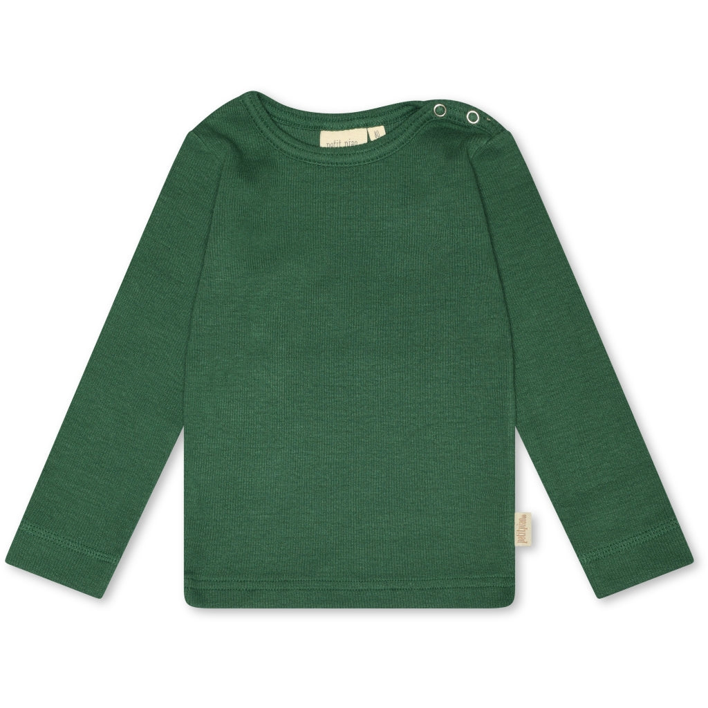 PETIT PIAO  T-shirt L/S Modal  Emerald green