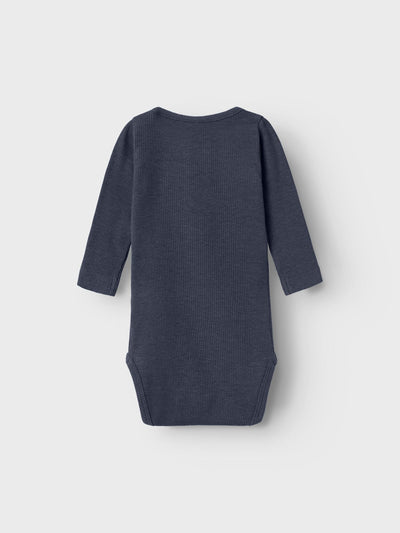 NAME IT BABY LANGÆRMET RIBSTRIKKET BODYSTOCKING  Dark Sapphire