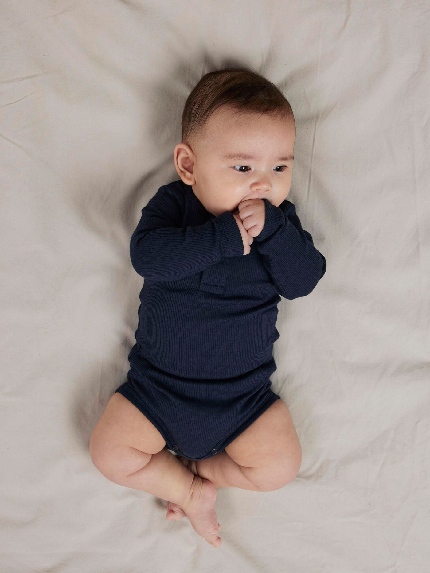 NAME IT BABY LANGÆRMET RIBSTRIKKET BODYSTOCKING  Dark Sapphire