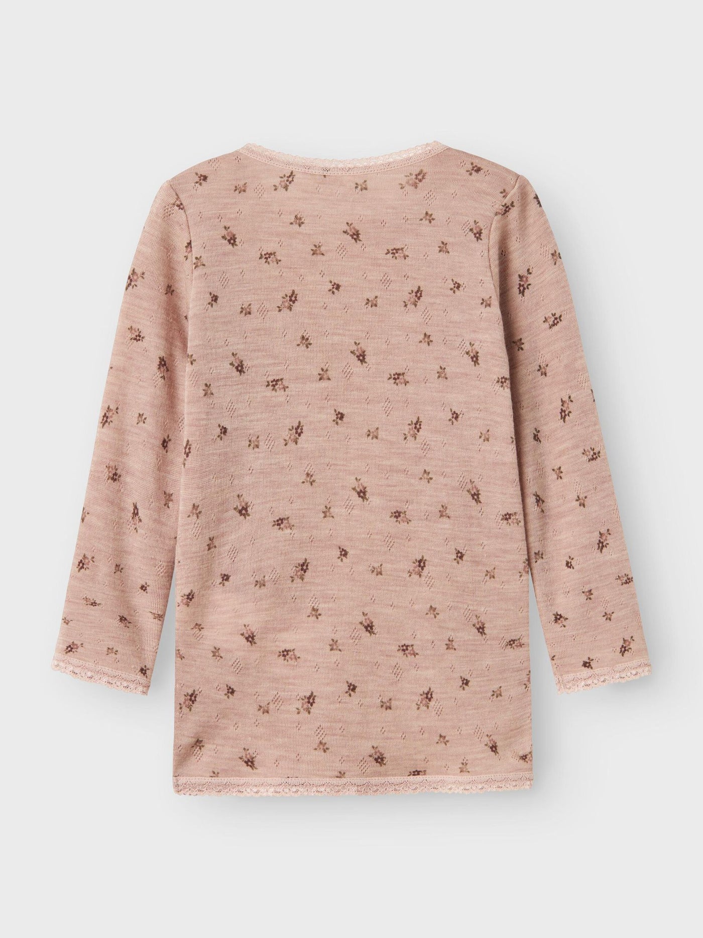 Name it MERINOULD TOP MED LANGE ÆRMER  Shadow Gray