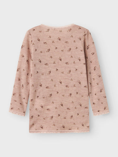 Name it MERINOULD TOP MED LANGE ÆRMER  Shadow Gray