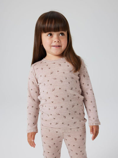 Name it MERINOULD TOP MED LANGE ÆRMER  Shadow Gray