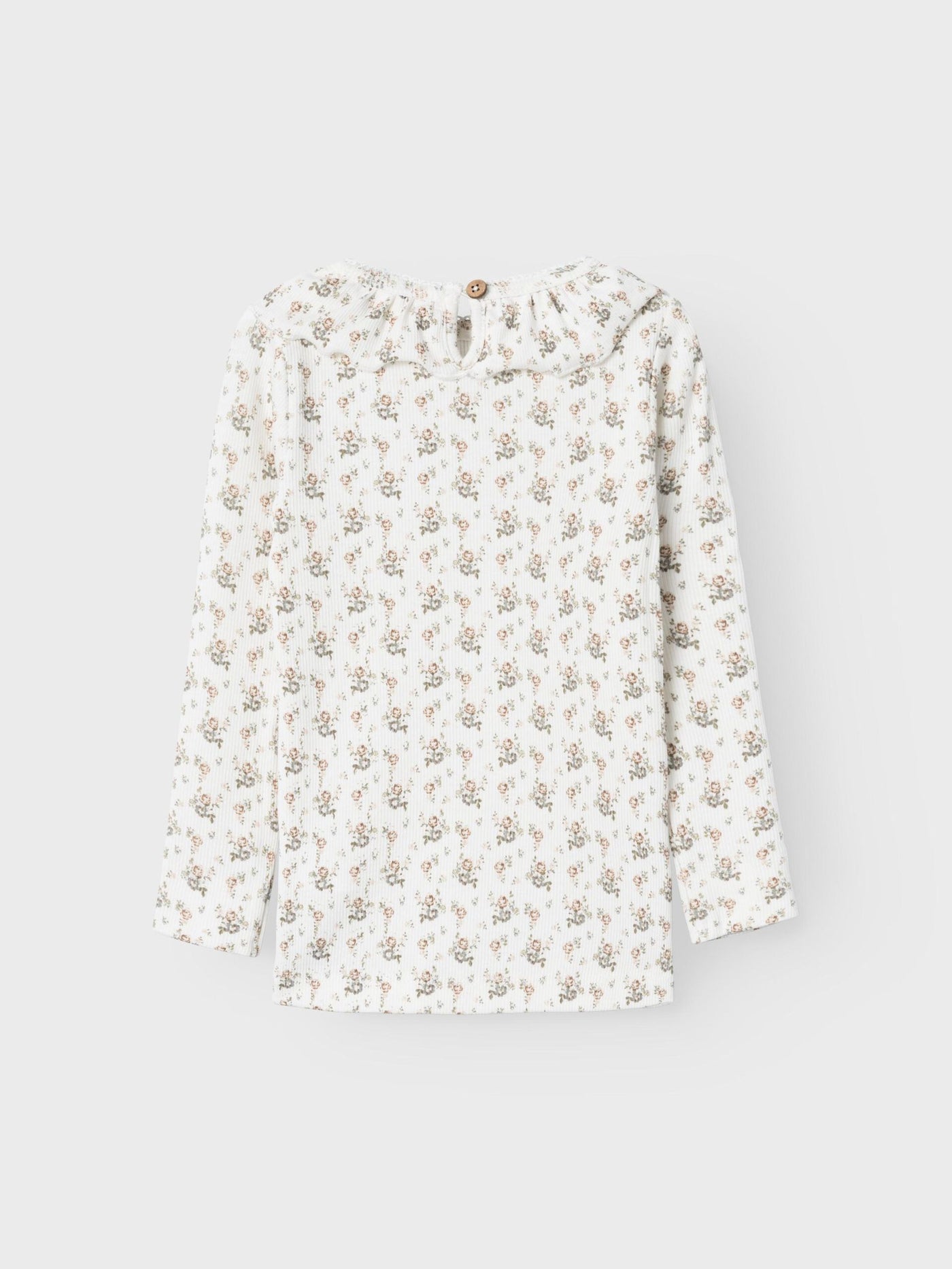 LIL' ATELIER MINI  SLIM FIT TOP MED LANGE ÆRMER  COCONUT MILK