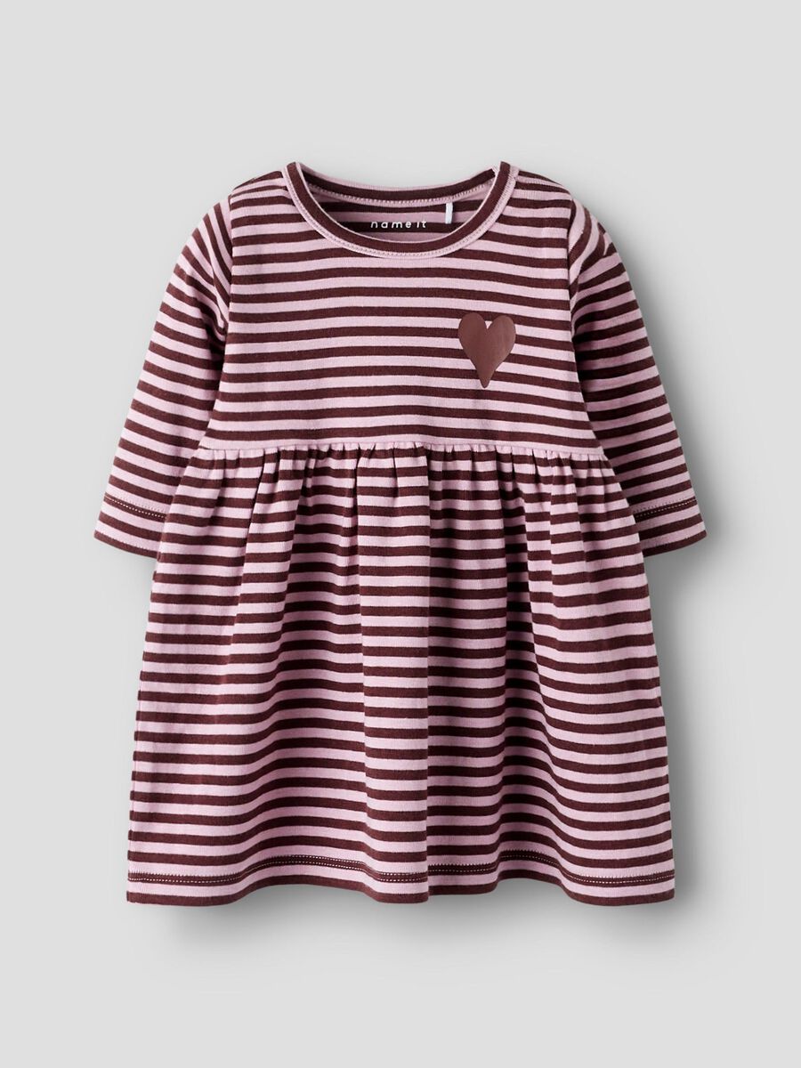 NAME IT BABY STRIBET KJOLE  Bleached Mauve