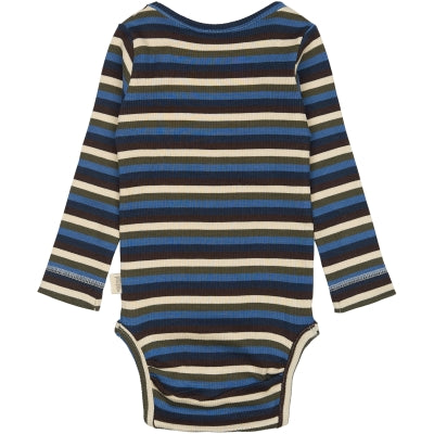 Petit piao  Body L/S Modal True navy multistripe