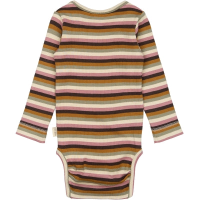 Petit Piao Body L/S Modal Multi Striped Nostalgic rose multi stripe.