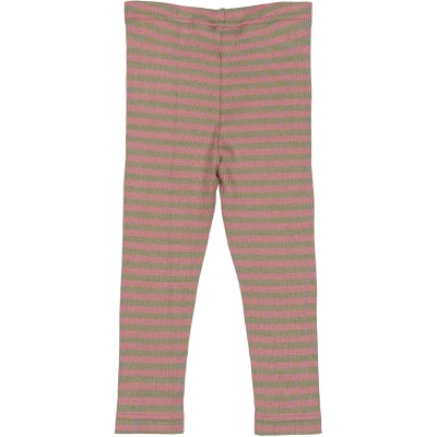 Petit Piao  Legging Modal Striped Nostalgic rose/dusty moss