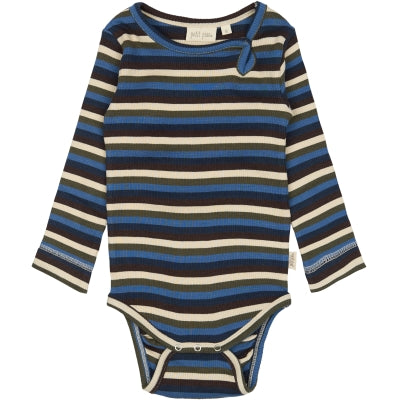 Petit piao  Body L/S Modal True navy multistripe