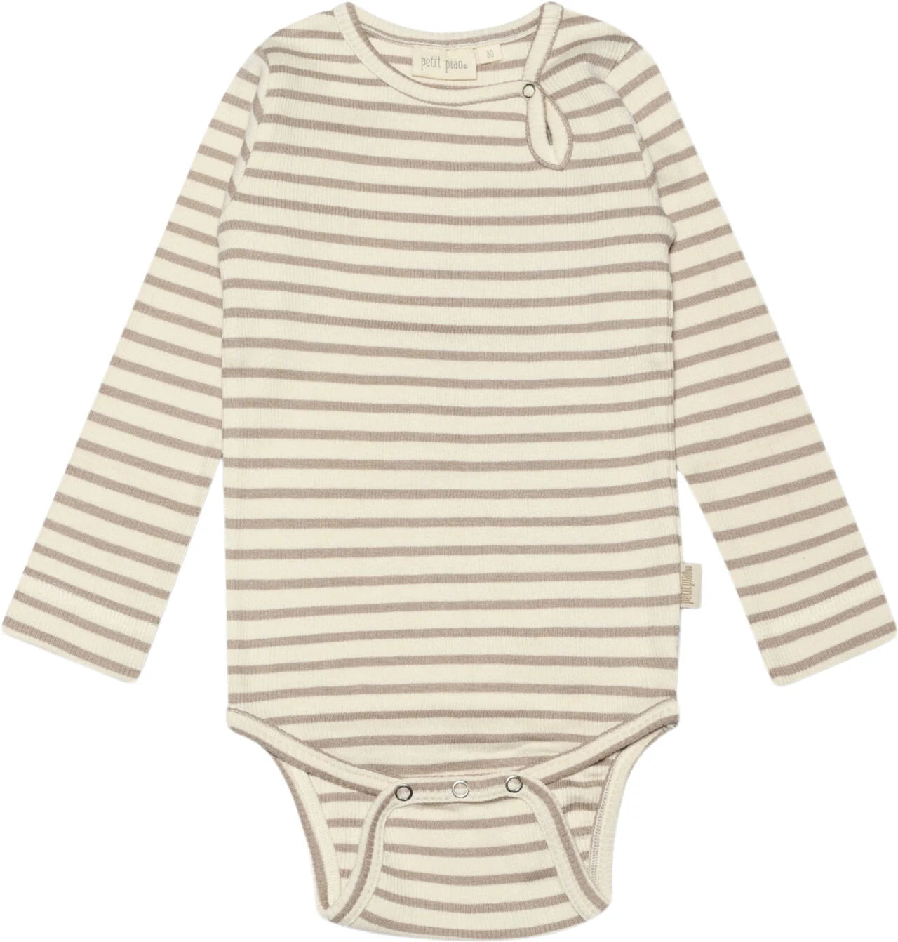 Petit piao  Body L/S Modal Striped Simply Taupe