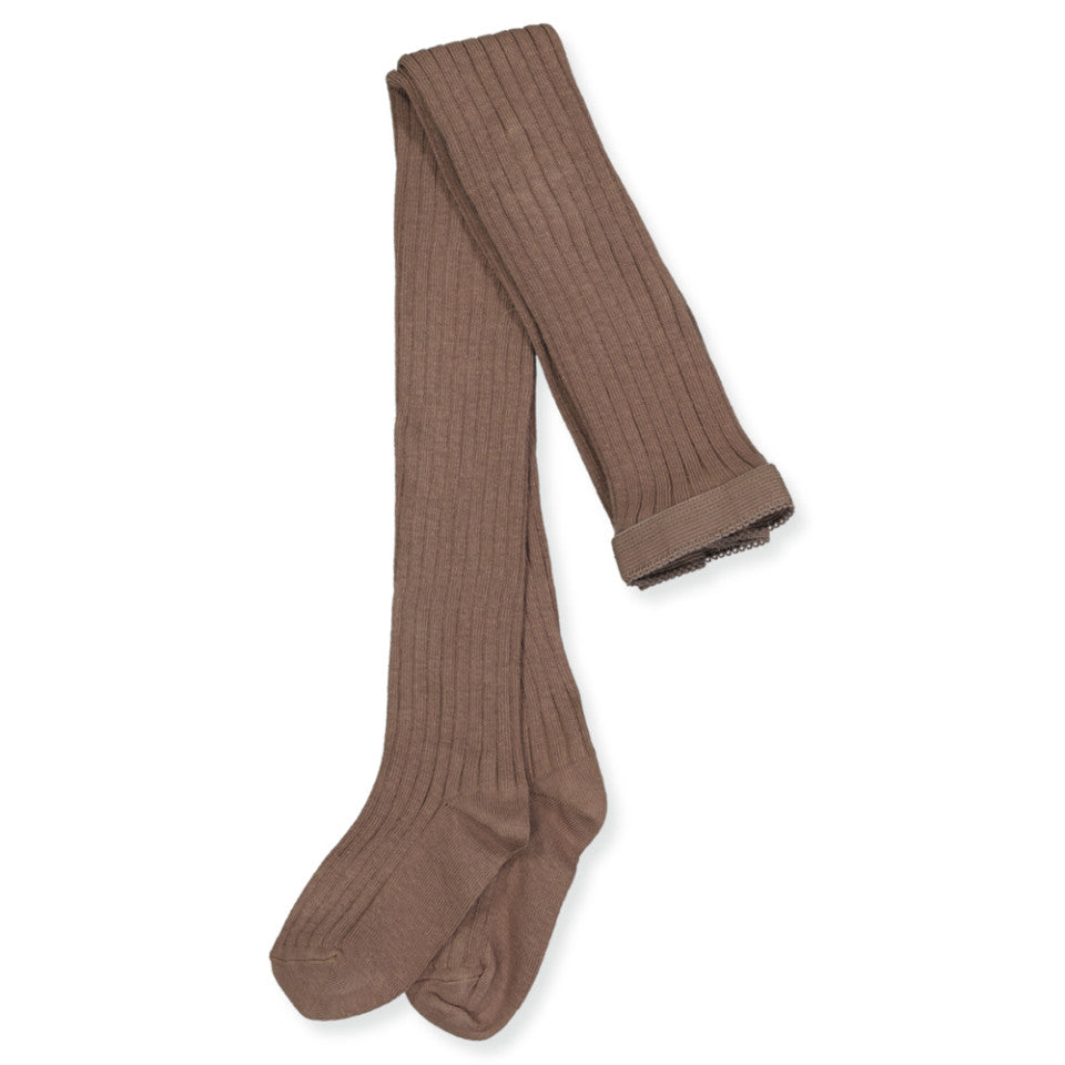 Mp Denmark Brown sienna rib strømpebukser
