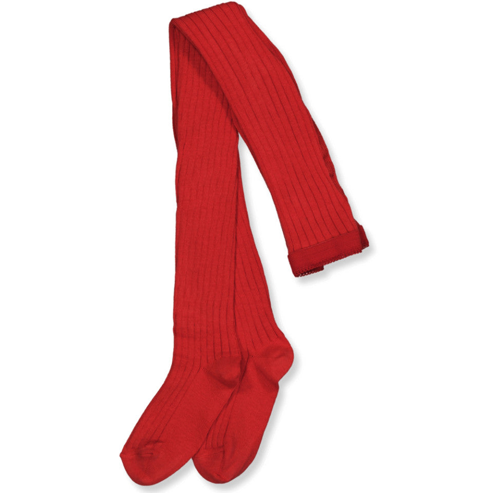 Mp Denmark Rib strømpebukser Tomato Red.
