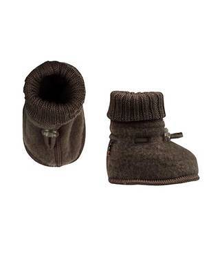 Futter i uldfleece fra Joha Sleeping booties Mørk Bark