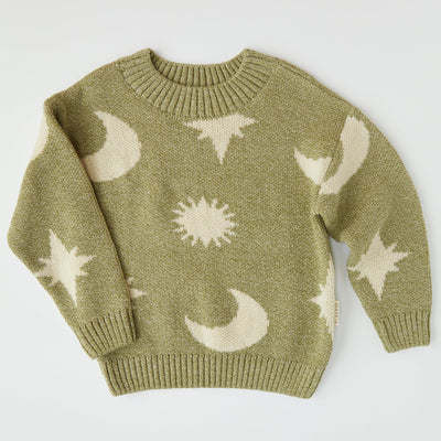 Claude and Co Cozmo Matcha Moon & Stars Sweater