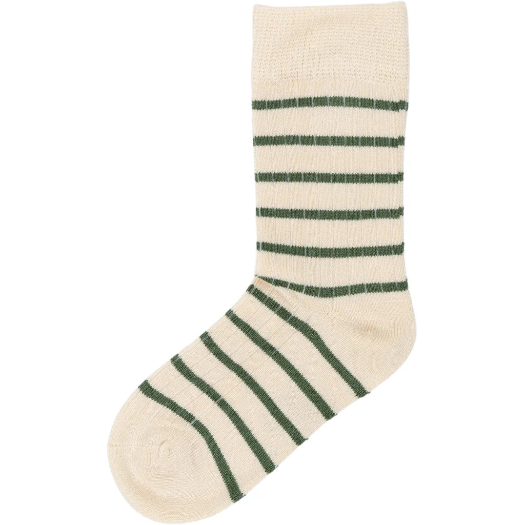 MiniPop® Bamboo Socks - Emerald Green/Off White