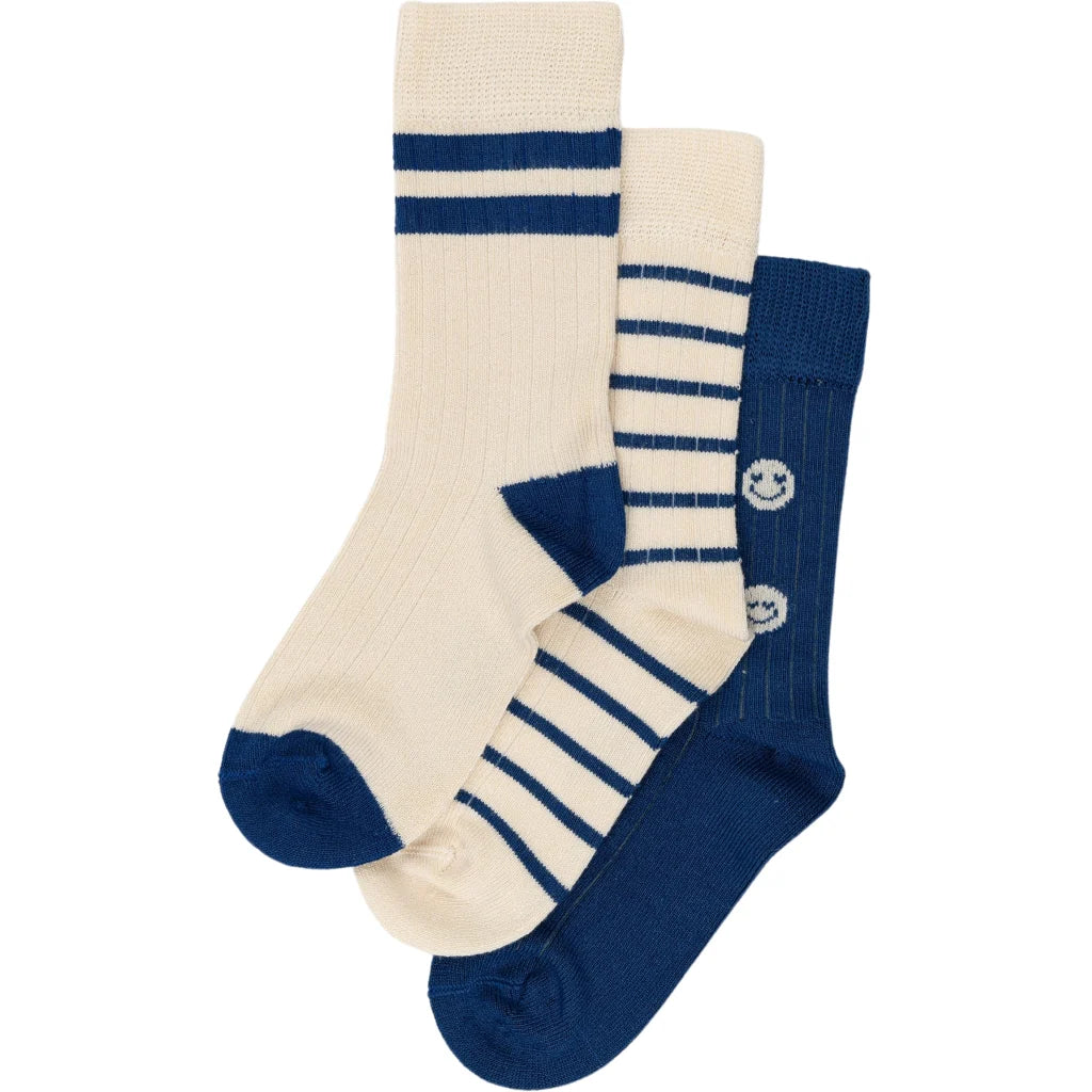 MiniPop® Season Bamboo Socks 3 Pcs - cobalt mix