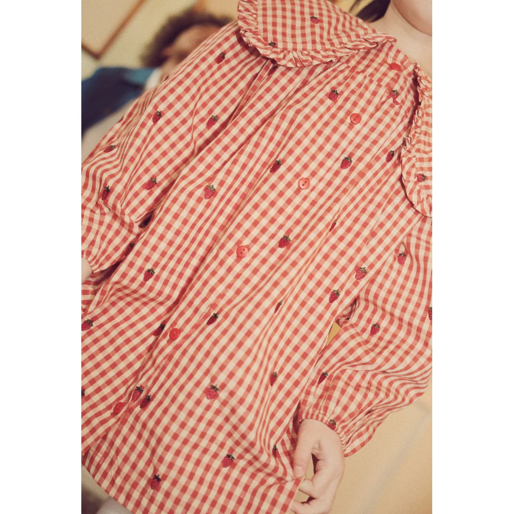 Molly LS Dress - Berry Gingham