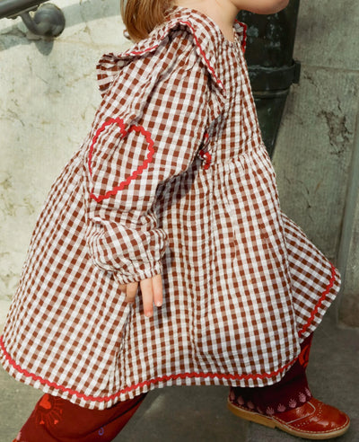 Sissel Edelbo Nanette MINI Dress Brown Checks