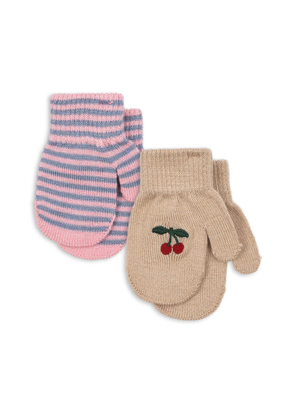 Konges Sløjd  2 pak filla vanter  cherry/stripe