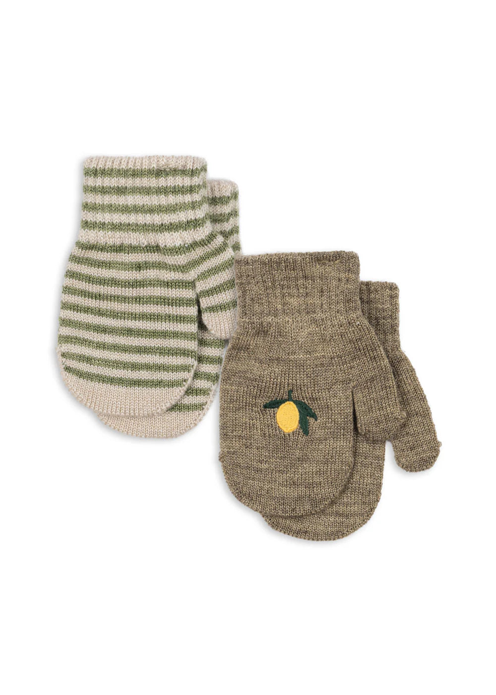 Konges Sløjd  2 pak filla vanter  lemon/stripe