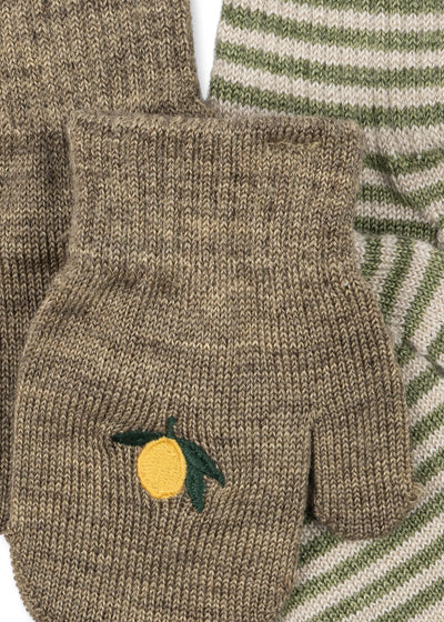 Konges Sløjd  2 pak filla vanter  lemon/stripe