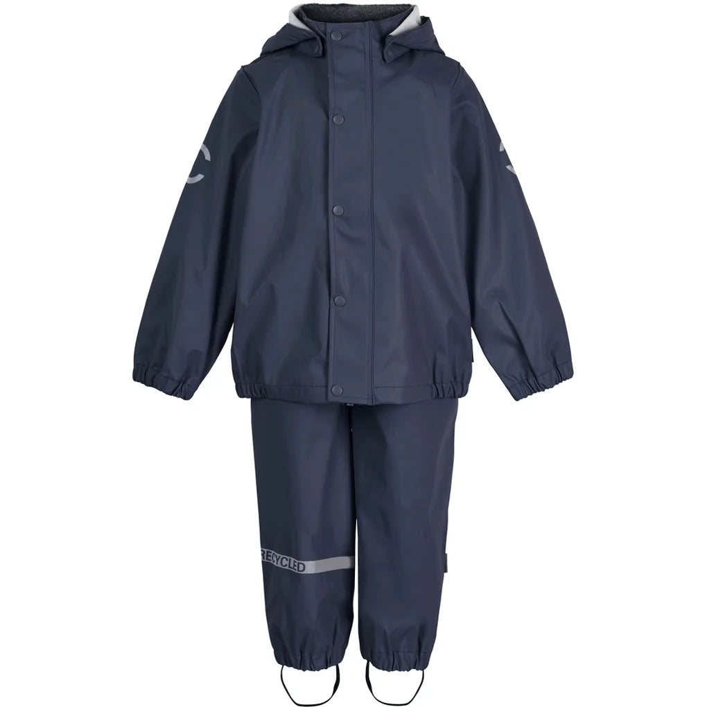 PU Regntøj Fleece Foret (smækbukser 74-104) - Blue Nights
