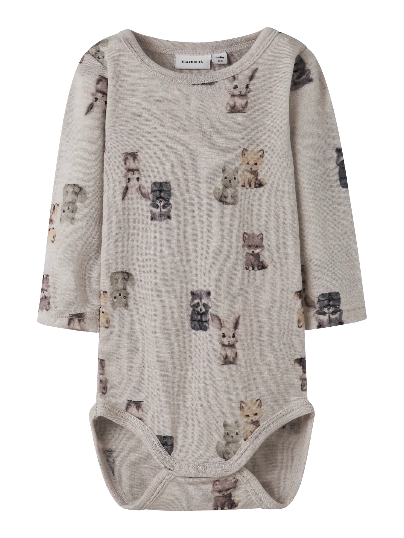 Name it NBMWANG WOOL RIB LS BODY AOP