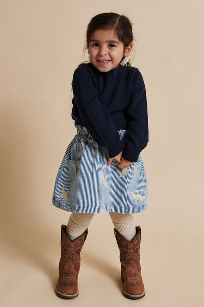 Copenhagen Colors Y/D TWILL SKIRT W. EMBROIRDEY
