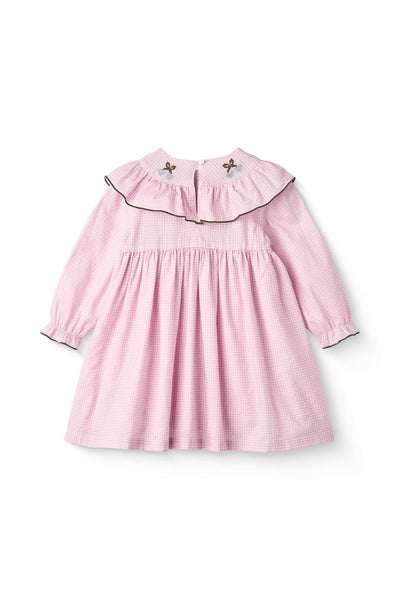 Copenhagen Colors HOUNDSTOOTH FRILL DRESS W. EMBROIDERY