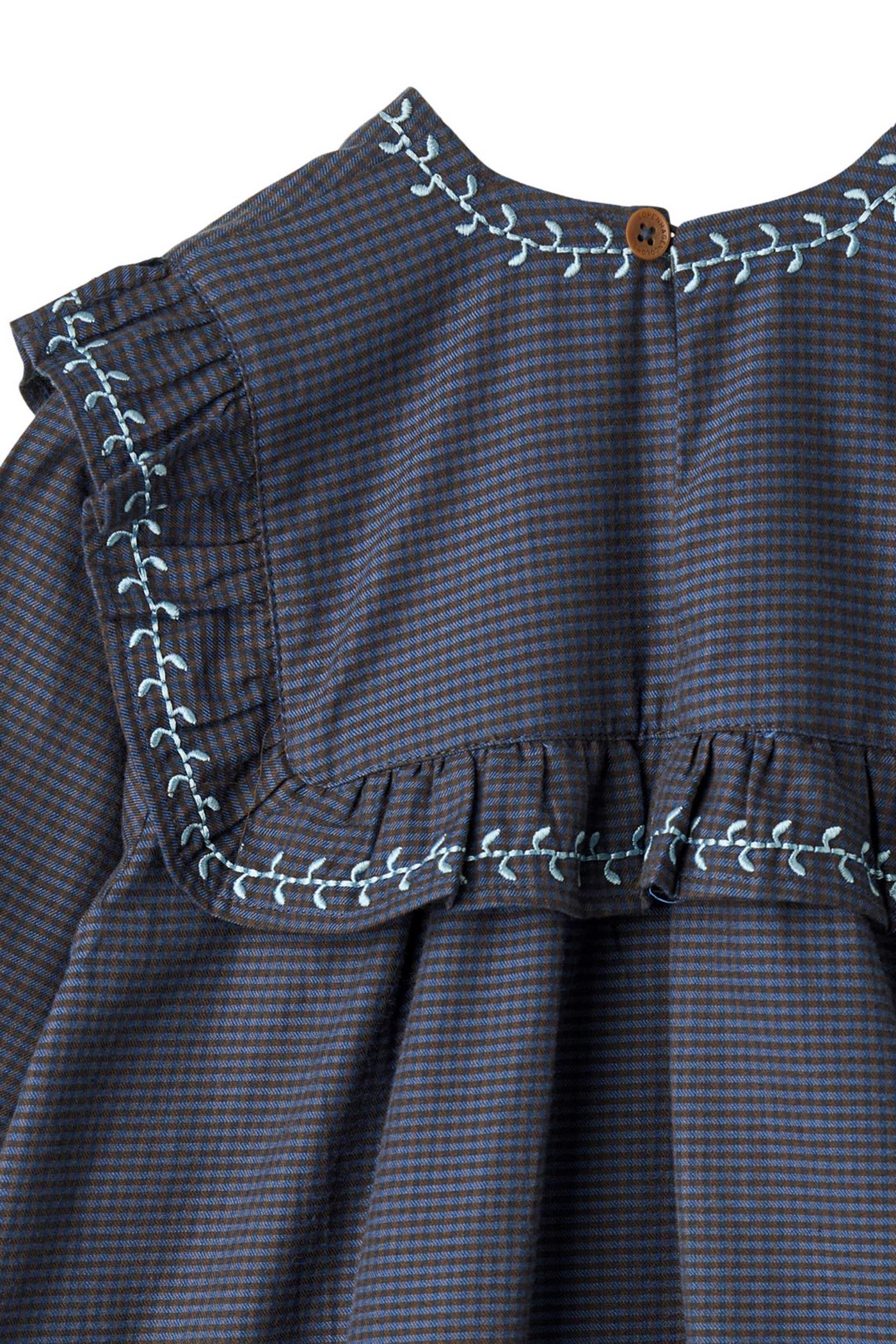 Copenhagen Colors CHECKERED DRESS W. EMB. AND RUFFLE