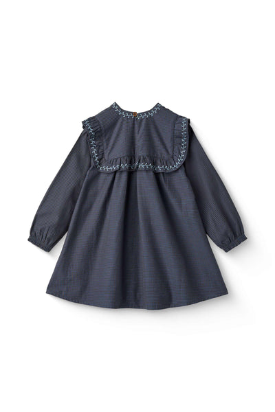 Copenhagen Colors CHECKERED DRESS W. EMB. AND RUFFLE
