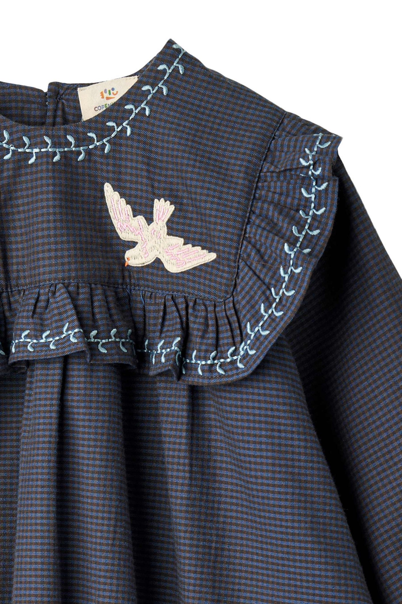 Copenhagen Colors CHECKERED DRESS W. EMB. AND RUFFLE