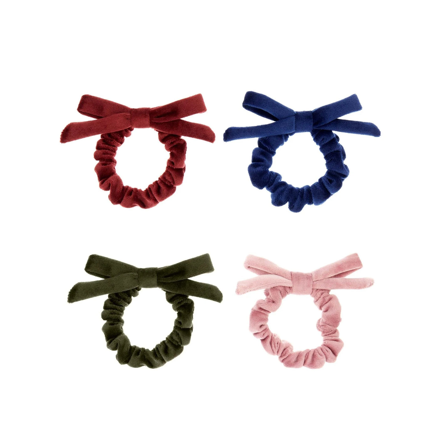 Mimi & Lula - 4 Scrunchies hårelastikker - Velvet Bow Winter Flora