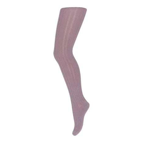 MP - Strømpebukser Cotton rib, lilla