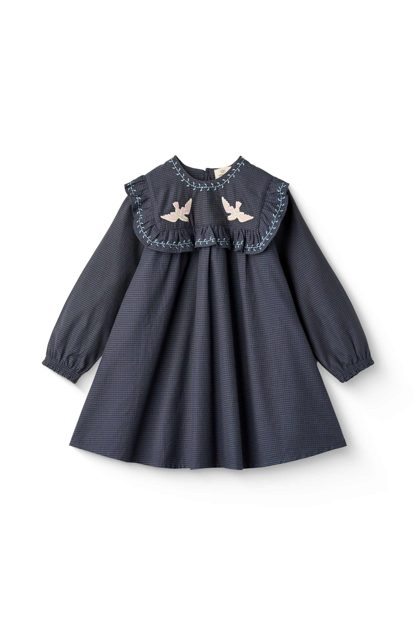 Copenhagen Colors CHECKERED DRESS W. EMB. AND RUFFLE