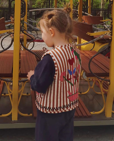 Sidsel Edelbo Vilja MINI Vest Brown Stripes