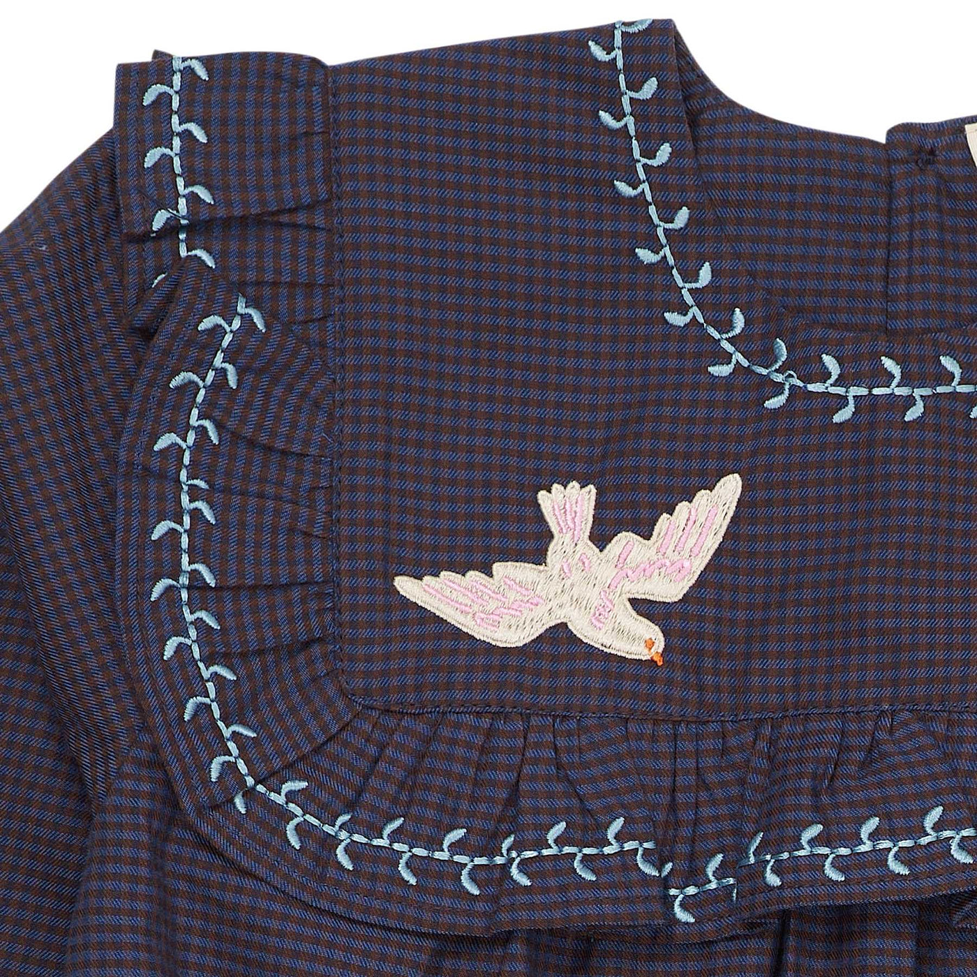 Copenhagen Colors CHECKERED DRESS W. EMB. AND RUFFLE