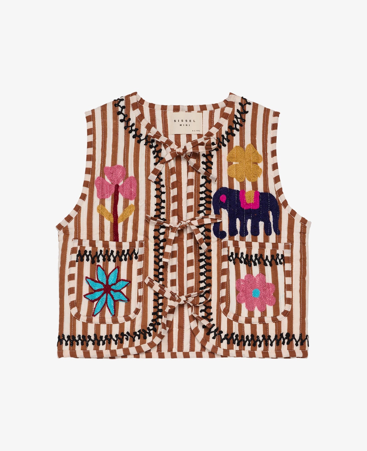 Sidsel Edelbo Vilja MINI Vest Brown Stripes