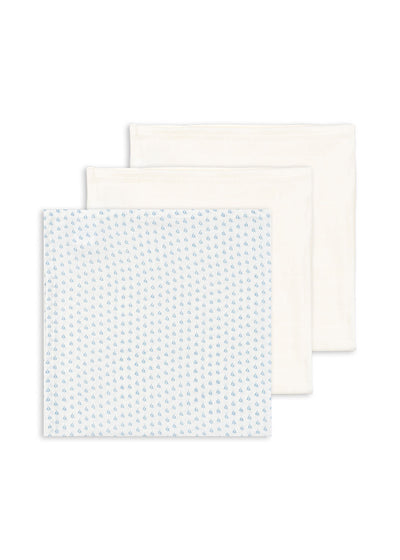Konges Sløjd BELLINI 3 PACK MUSLIN CLOTH GOTS PUNTO BLU