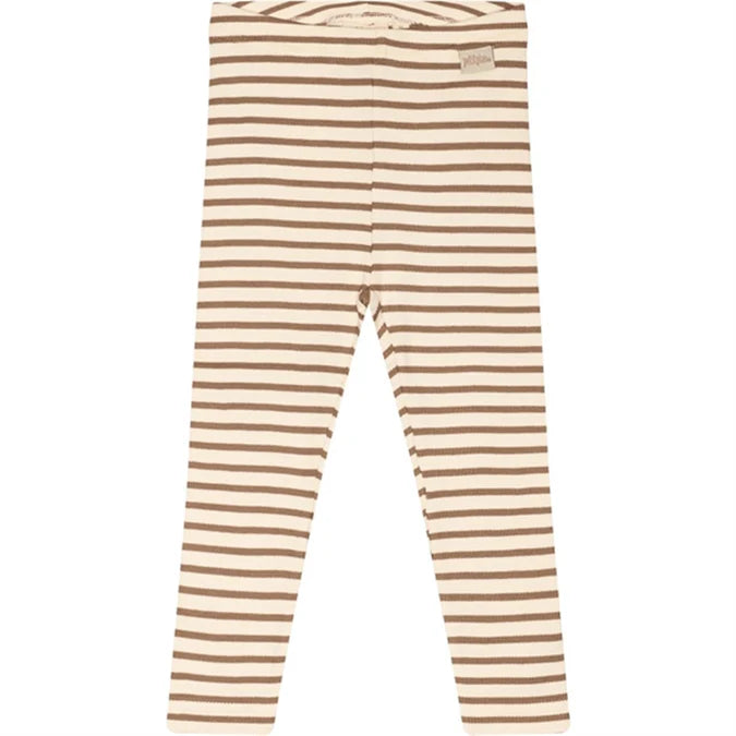 Legging Modal Striped Walnut Brown.